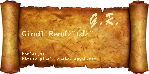 Gindl Renátó névjegykártya